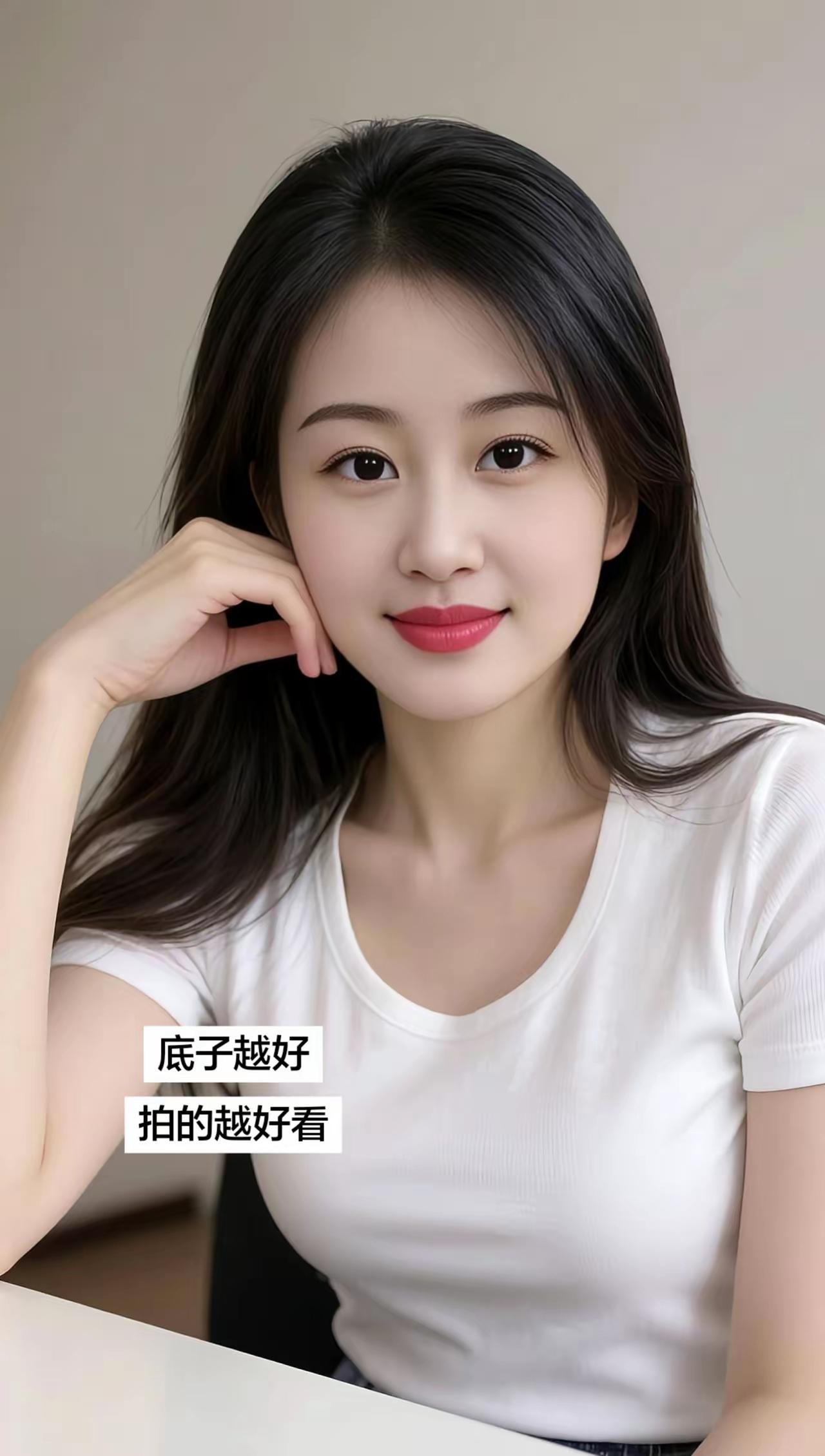 这姑娘拍照姿势好自然。