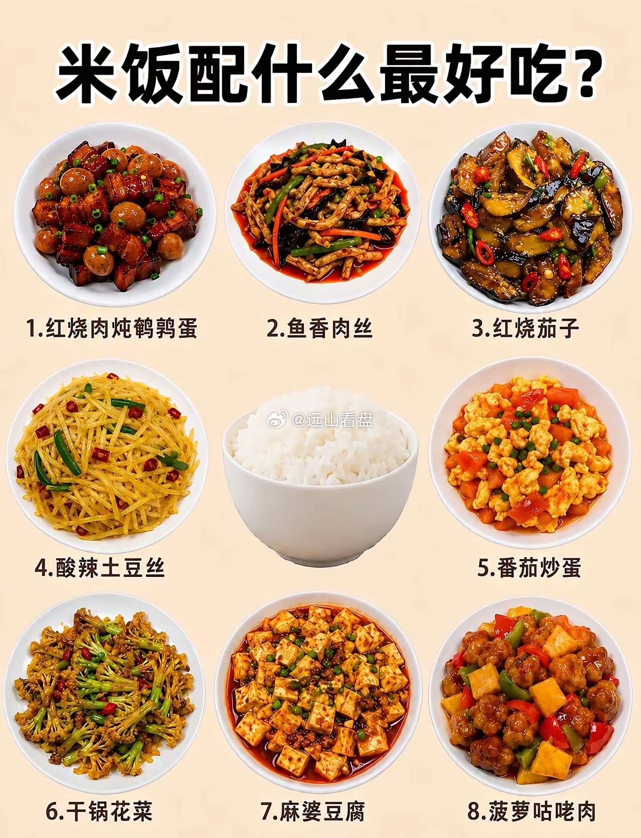 米饭只能选一个菜，你誓死捍卫哪个？评论区打数字，找同款干饭搭子！真实生活分享计划