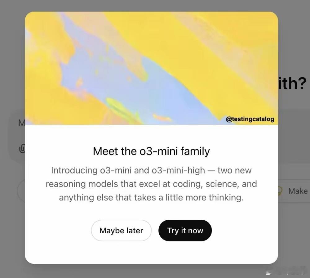 OpenAI 今晚发布两个新的推理模型03-mini 和 o3-mini-hig