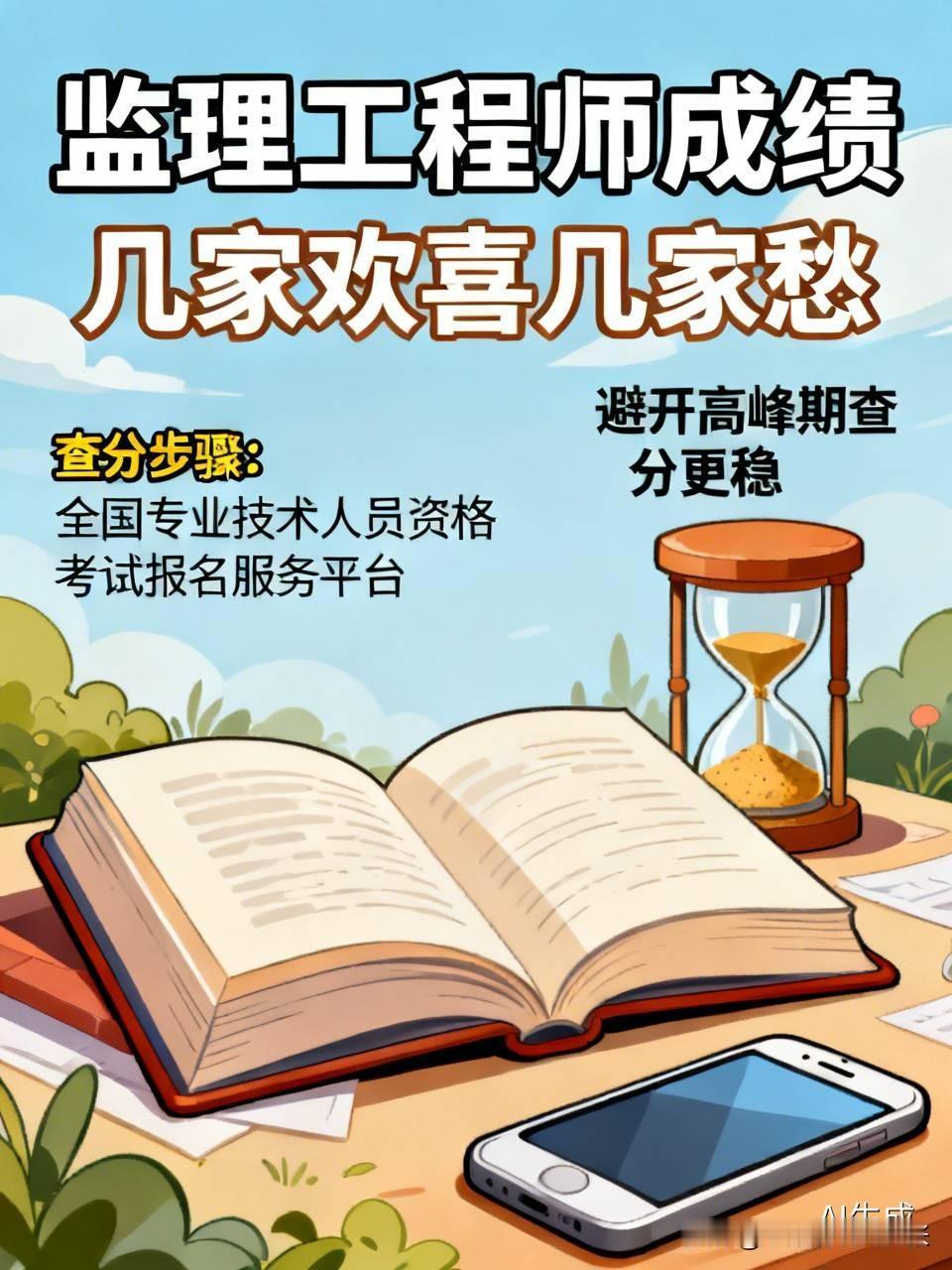 监理工程师成绩发布了，几家欢喜几家愁。朋友打电话说他查到成绩，过了两科，可惜案例