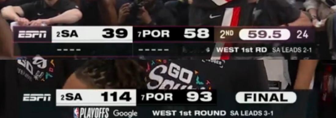 马刺114-93逆转开拓者，大比分3-1领先，文班亚马27分11篮板3助攻4抢断
