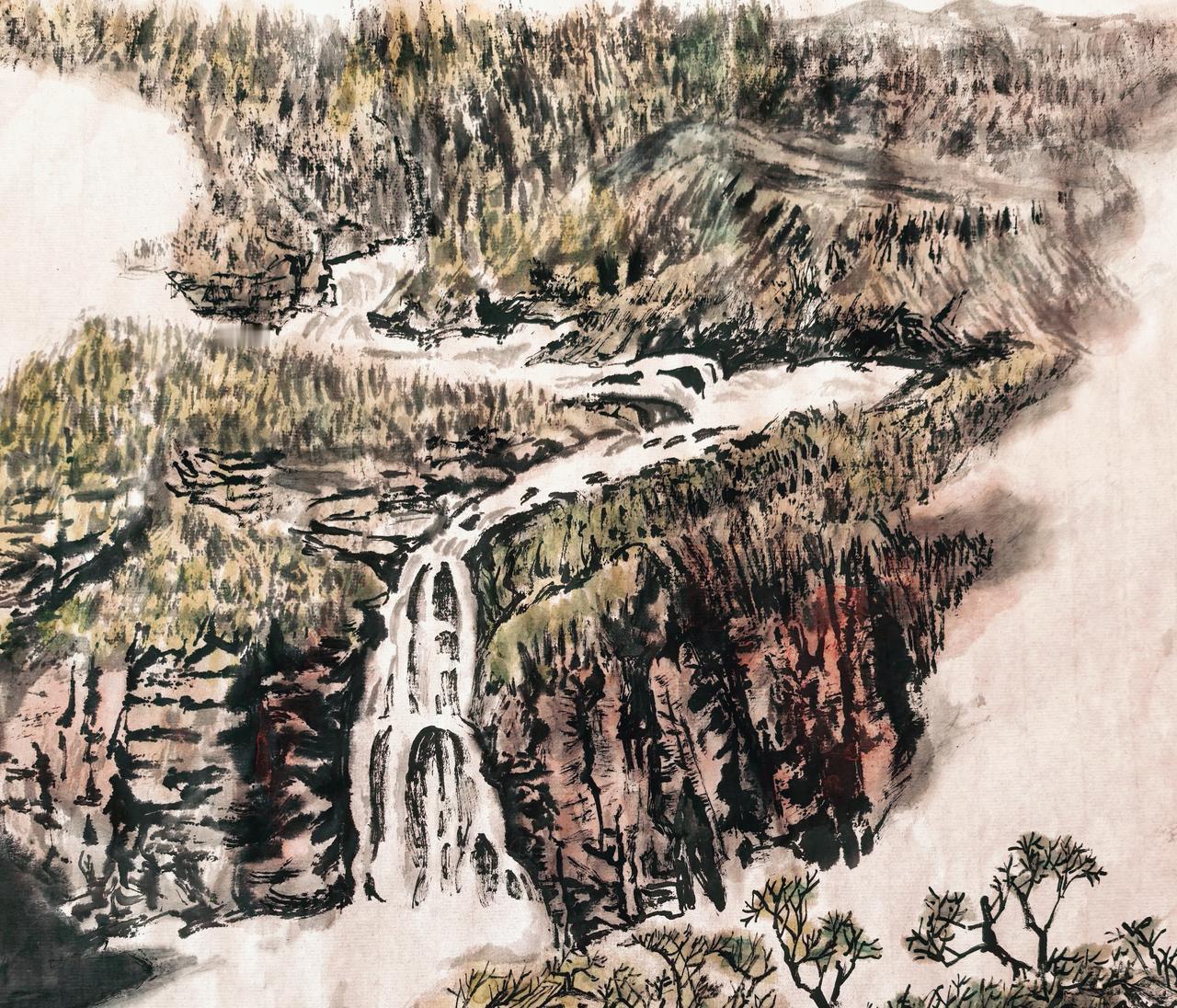 我喜欢水墨山水，皴擦点染间，把山野的雄奇与灵秀全部揉进了纸上。让人感觉国画有种“