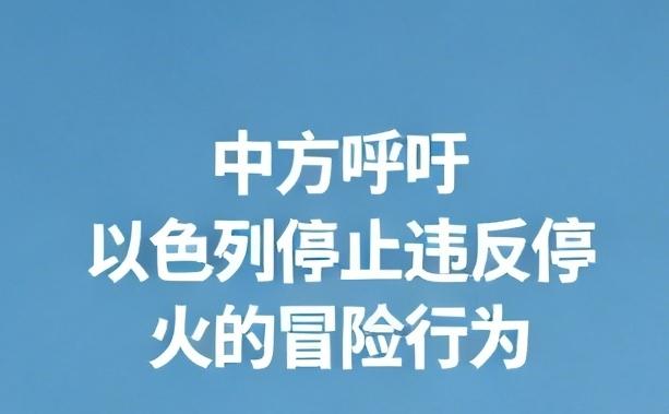 【中方点名以色列，应停止任何违反停火的冒险行为】
        巴以冲突一直揪