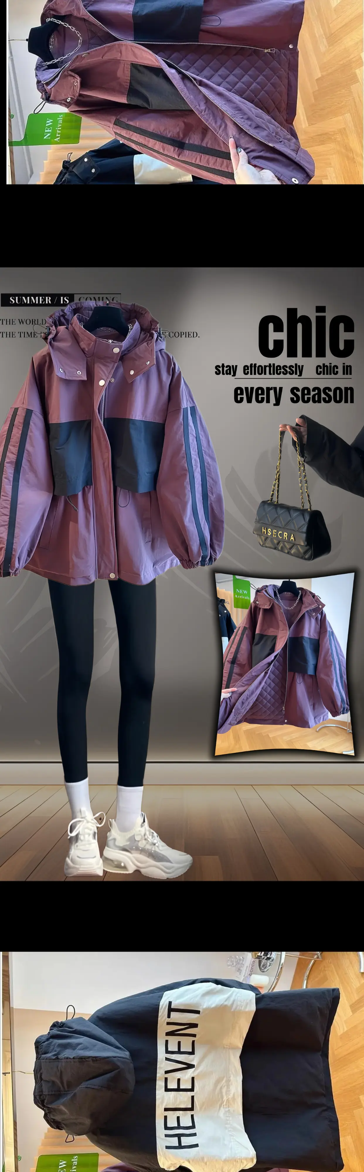新款时尚慵懒风加厚派克夹棉服~穿搭尽头就是极简随性慵懒风！这件拼色夹棉...