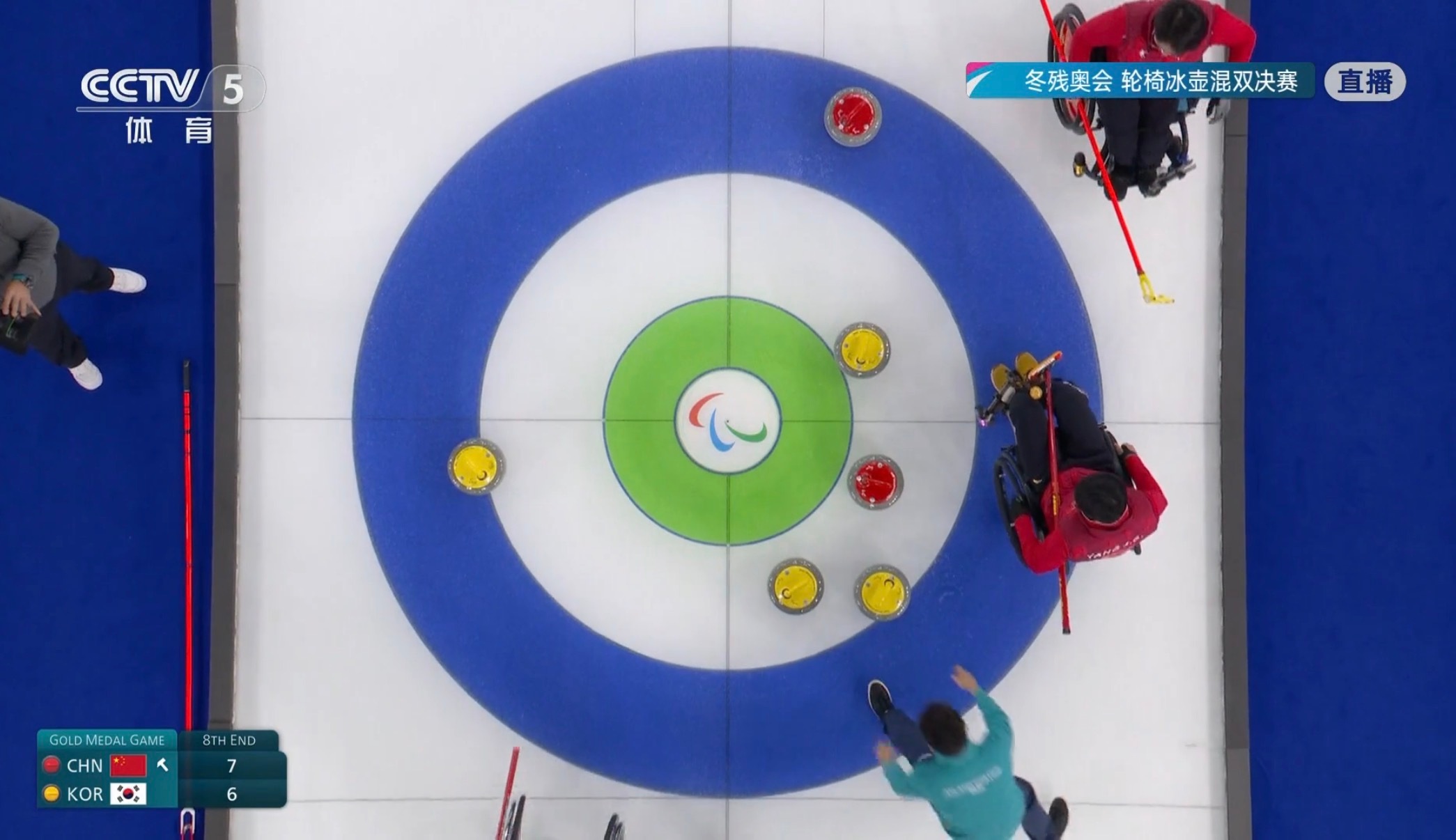 中国后手被偷1分，错失绝杀机会，7-7平分进加局了冬残奥会