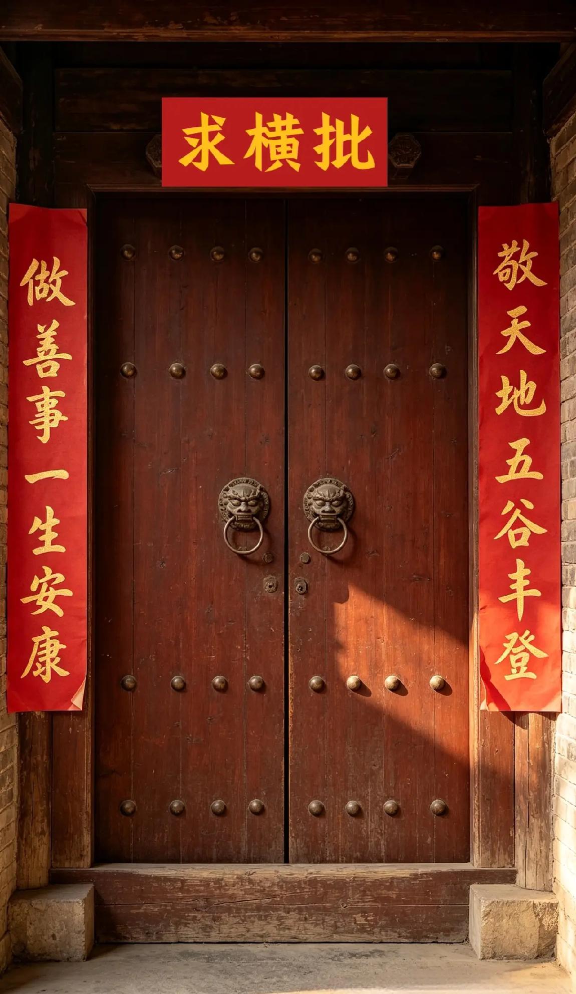张大爷家门外贴一副对联，横批空了68天，至今无人能解，恳求高手赐横批。
 对联灵