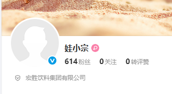 娃小宗官方账号已注册9 月 30 日完成审核的 “娃小宗” 微博账号，虽目前粉丝