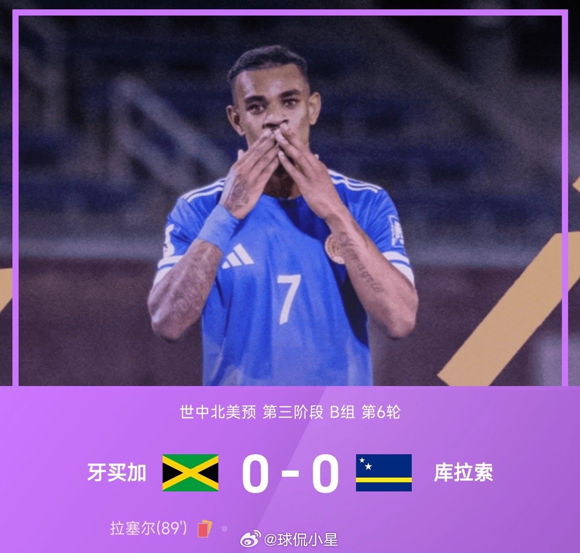 世中北美预第三阶段B组第6轮，牙买加主场迎战库拉索。此役上半场，双方均未破门。易