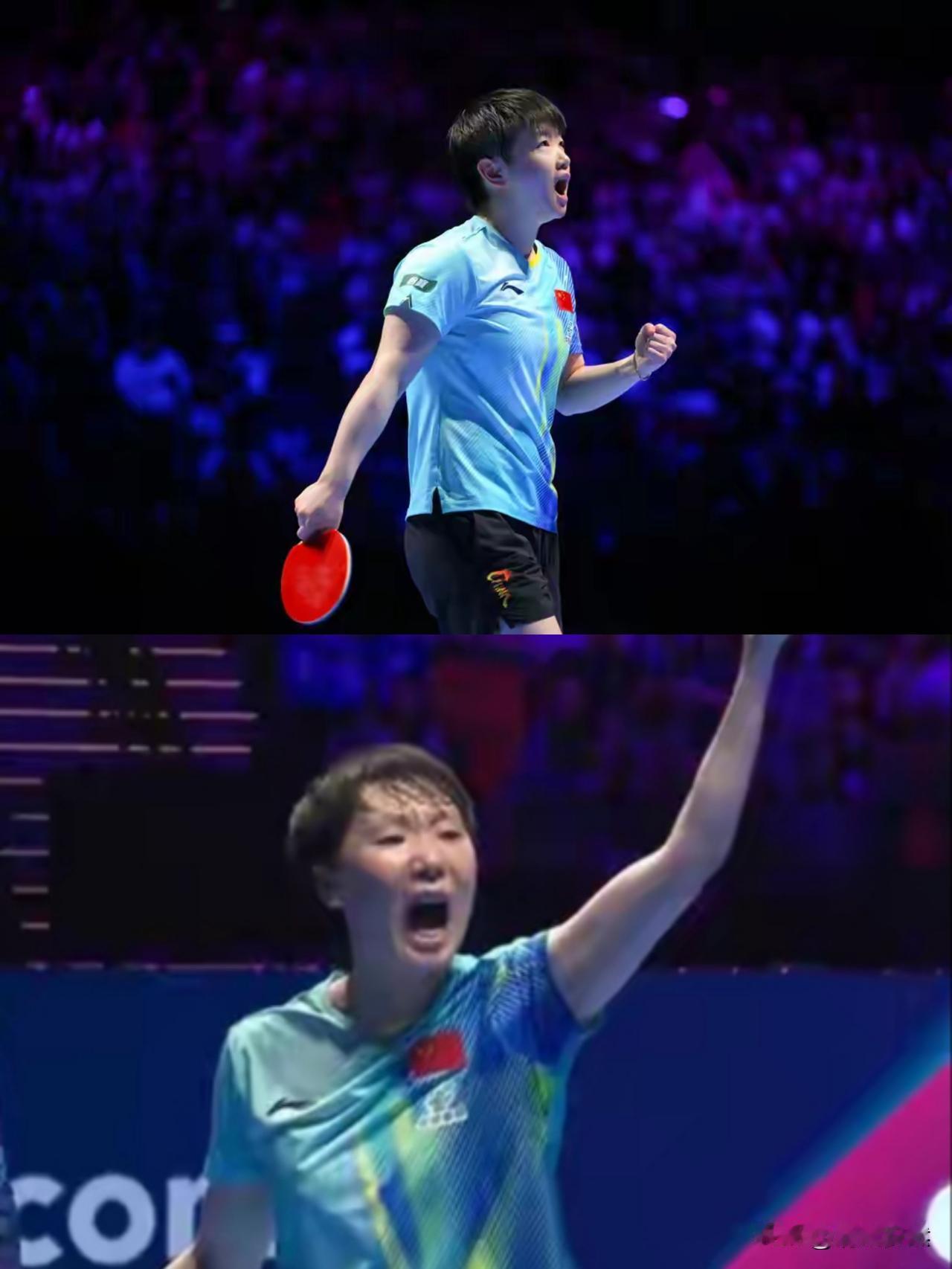 悬着的心总算平静下来了，孙颖莎和王曼昱不负众望会师决赛！
世乒联单打世界杯半决赛