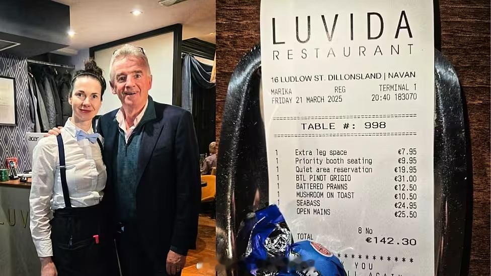 廉价航空公司 Ryanair 瑞安航空的老板  O'Leary 在爱尔兰 Nav