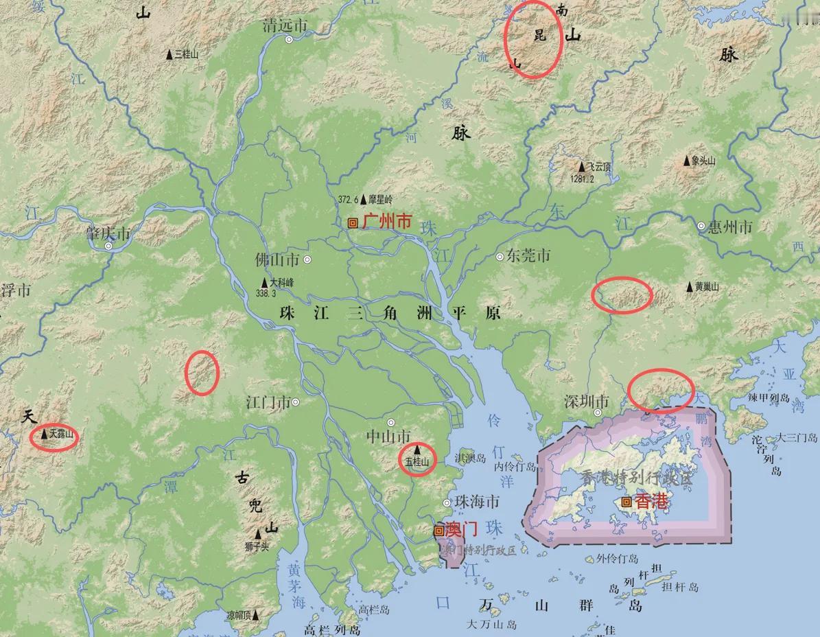 广东各市最高峰海拔排名，倒数第一名原来是湛江