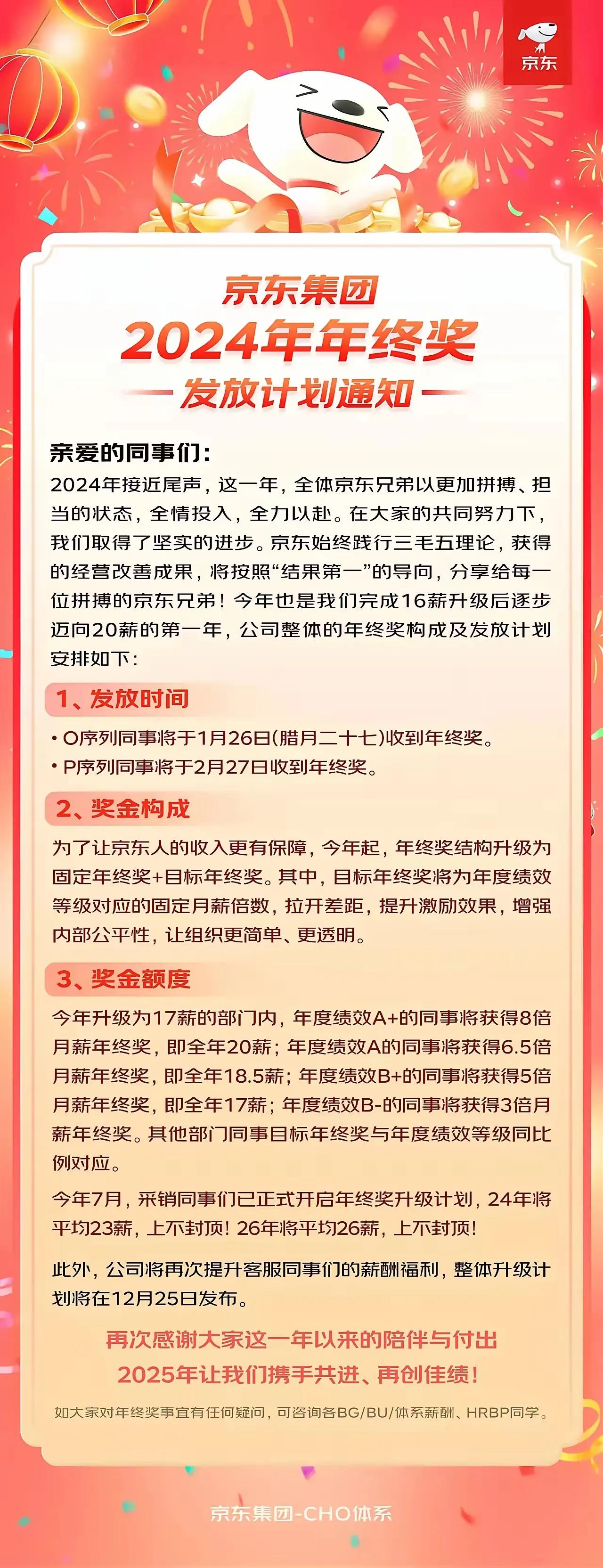 京东在年末的时候，真的是在放一个大招了，刘强东给手下的兄弟们都发年终奖了。

这