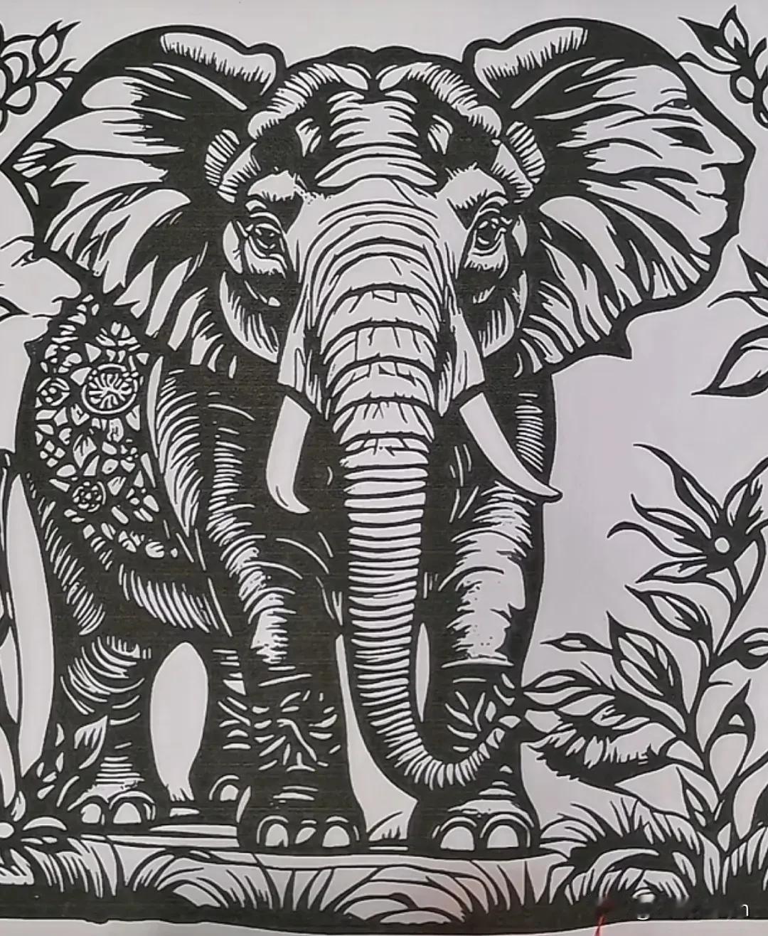话说大象🐘图中🈶五张人脸，能找到四张就不错了，更何况我只找到三张，也许🈶大