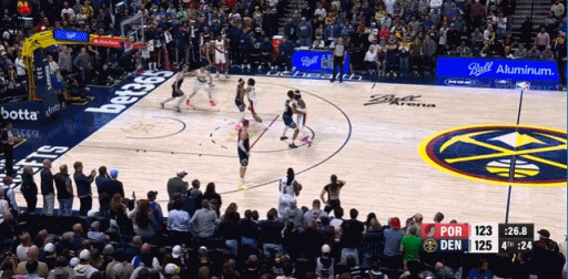 阿夫迪亚强行打平！ 19.8秒掘金暂停。 