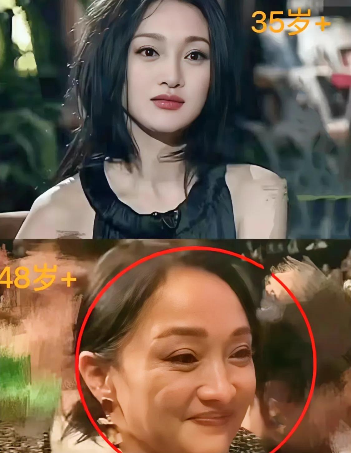 周迅是断崖式衰老，可能她没有怎么做医美吧，就自然衰老了，她本来就不是大美人挂的，
