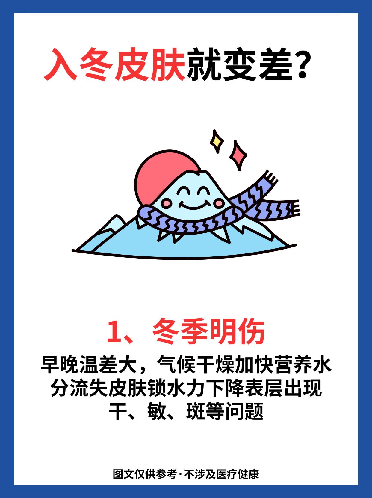入冬皮肤变差的几个原因。