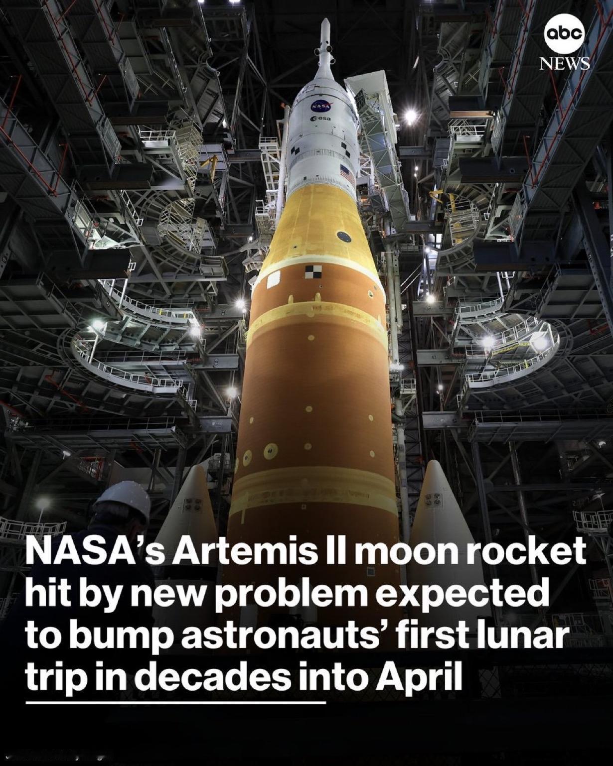 美国宇航局NASA的新型登月火箭当地时间周六再次遭遇挫折，几乎可以肯定的是，宇航