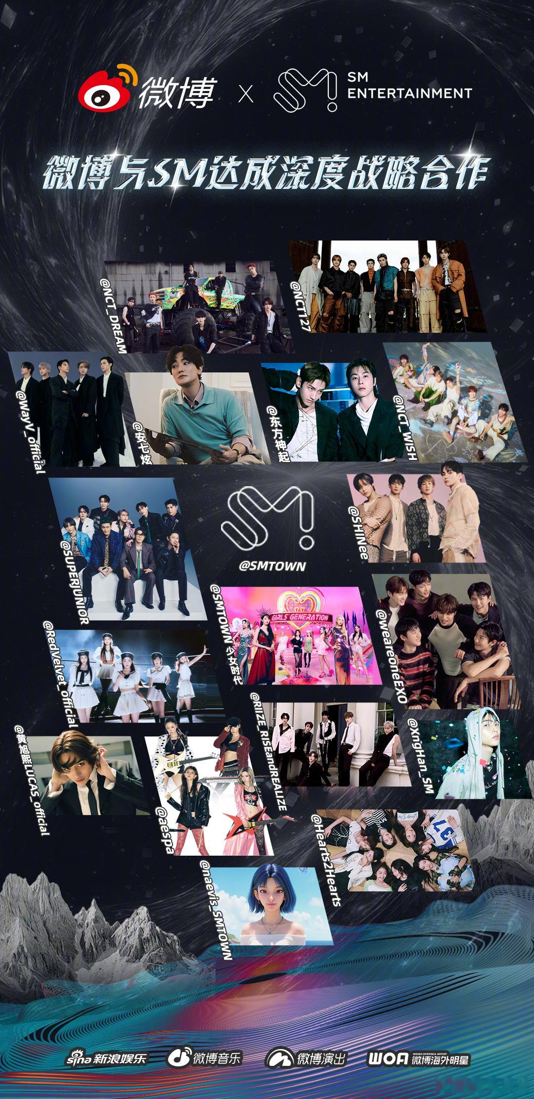 微博与SM娱乐达成战略合作，双方将在音乐版权、艺人互动、内容共创等方面深度协作。