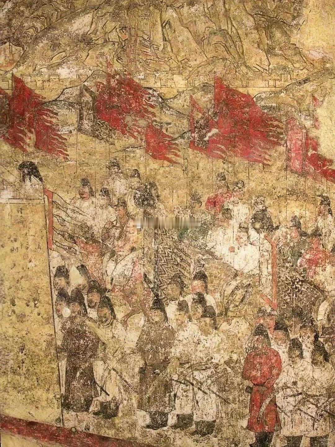国色芳华没骗我！唐朝壁画上的人活了！县主出行vs《阙楼仪仗图》·县主出场的画面中