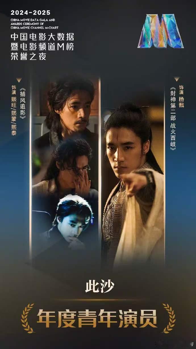 此沙这个年度青年演员的含金量 年度青年演员实至名归！此沙与资深电影人前辈同框领奖