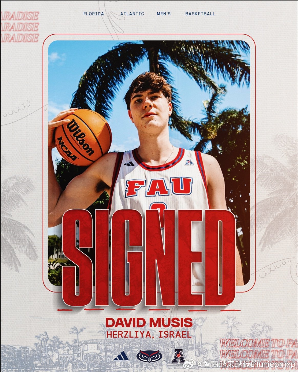 刚刚承诺佛罗里达大西洋大学FAU的以色列中锋David Musis(2008-2