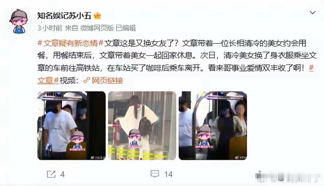 文章疑有新恋情，女友疑似演员凤莉，眉眼被指神似姚笛，网友直呼“宛宛类卿” 