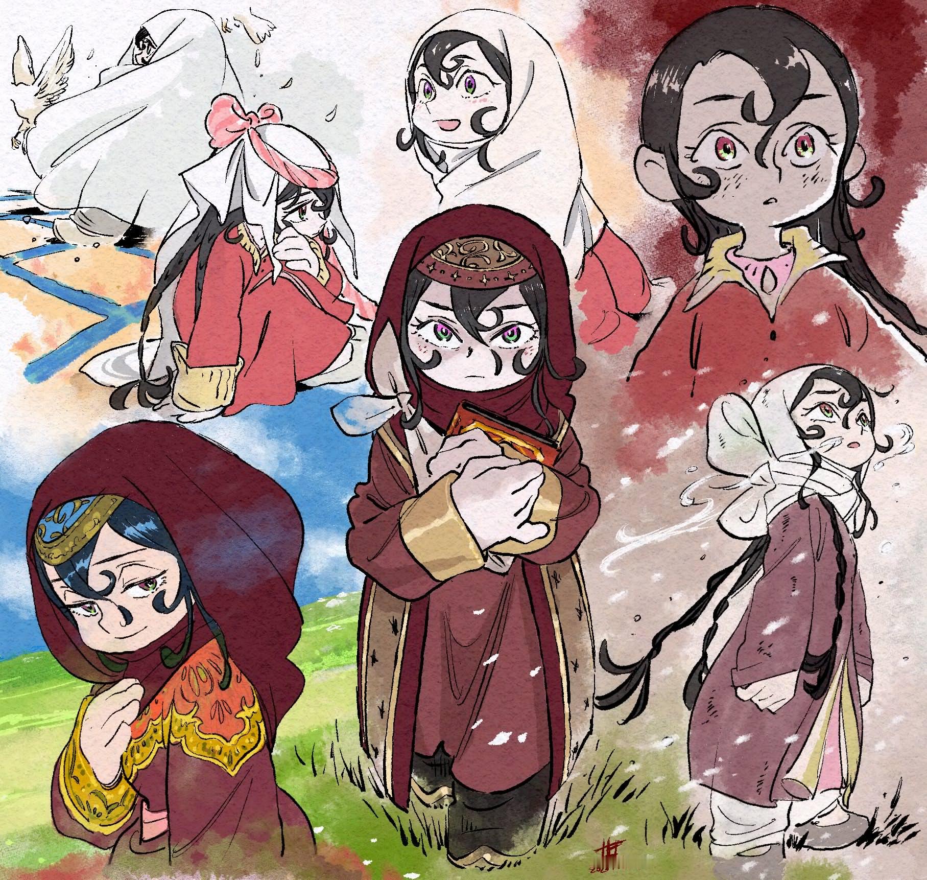 穹庐下的魔女 动画角色设定·作画监督：吉田健一 老师为动画最后一集绘制的ED C