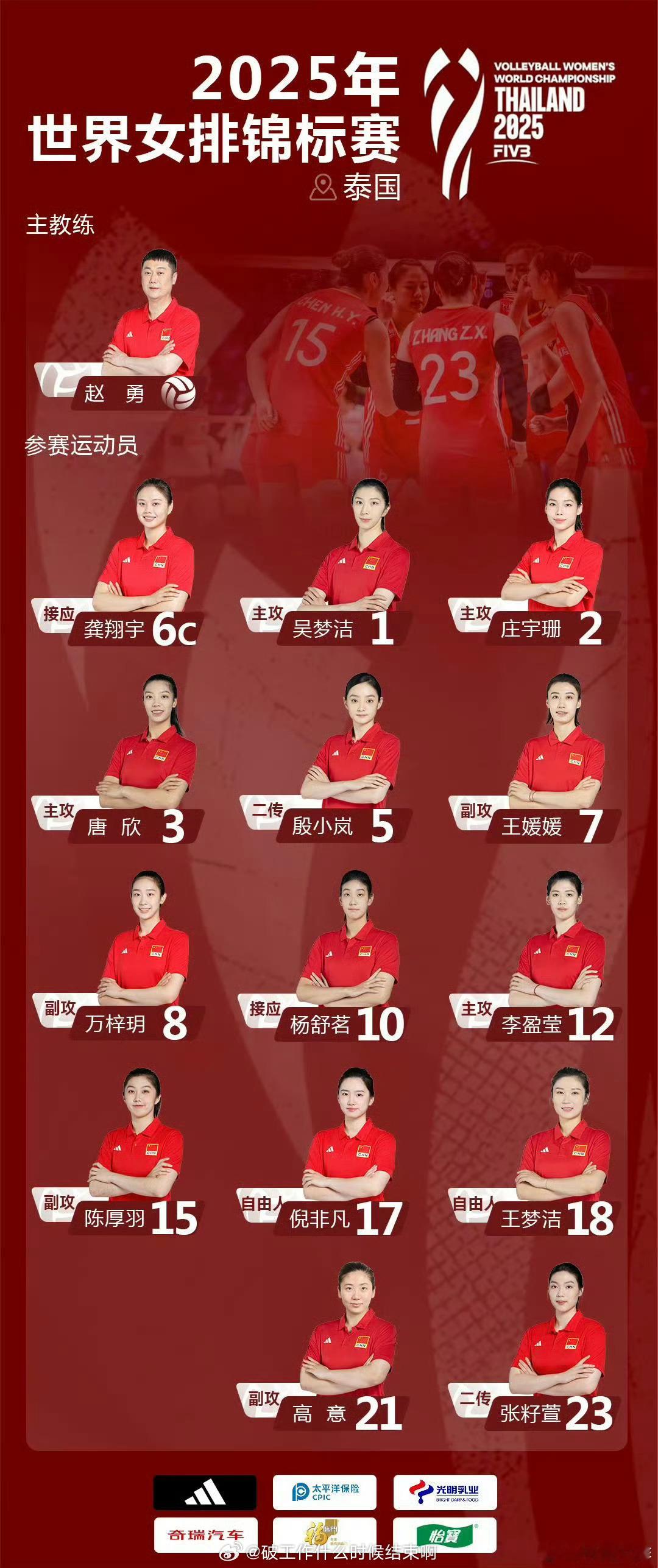 📢中国女排世锦赛首战倒计时3天 📍【2025年女排世锦赛】⏰8月22日-9月