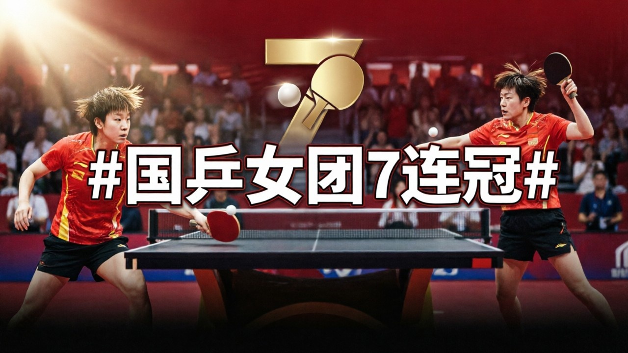 国乒女团7连冠 国乒女团这波直接“七”开得胜，一路“乒”荆斩棘，冠军拿到手软！七