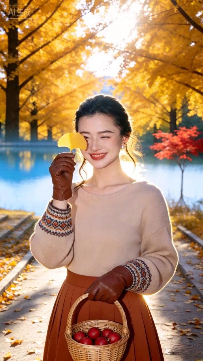 七绝●浪漫深秋

湖明似镜映红黄，
绚丽娇阳透艳光。
落叶飘飞添浪漫，
深秋早晚