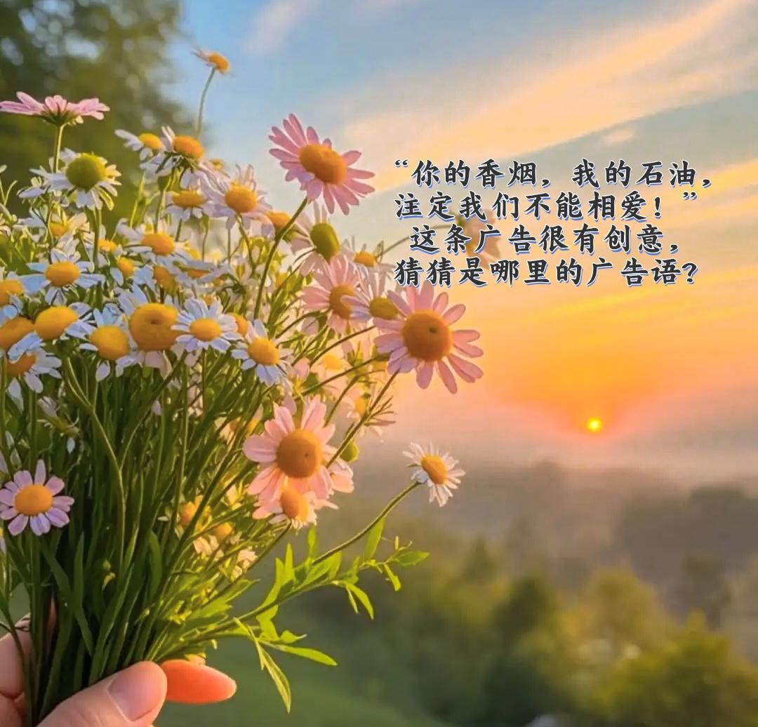“你的香烟，我的石油，
注定我们不能相爱！”
这条广告很有创意，
猜猜是哪里的广