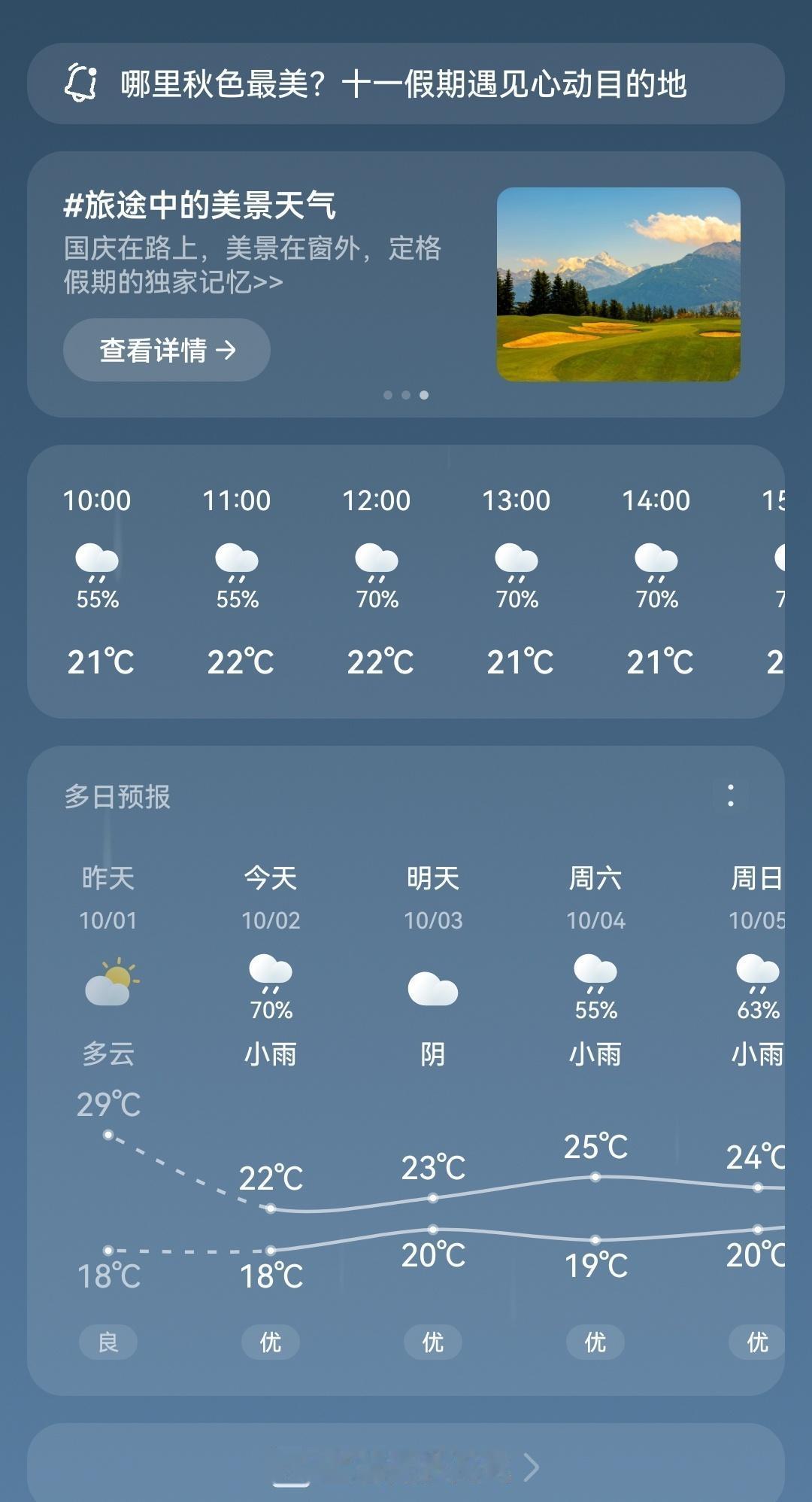 一场秋雨一场寒！昨天还有点热，今天出门就得穿薄外套了！