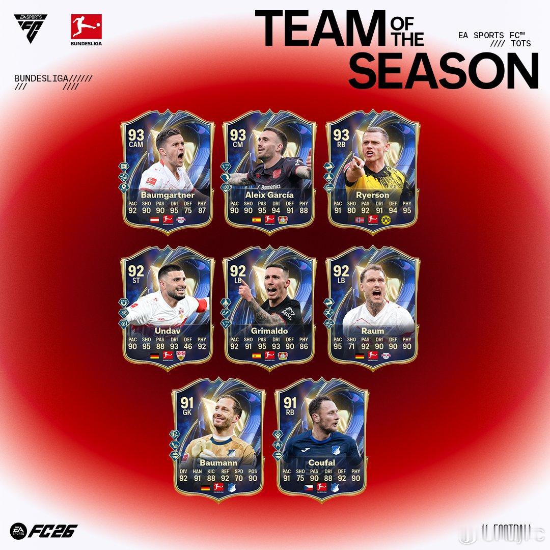 FC 26 Ultimate Team德甲联赛赛季最佳阵容现已正式上线。TOTS