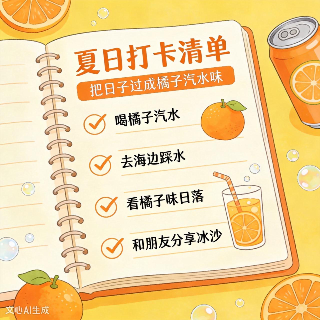我的夏日打卡清单：把日子过成橘子汽水味
入夏后的日子，总该留些专属的细碎印记。不