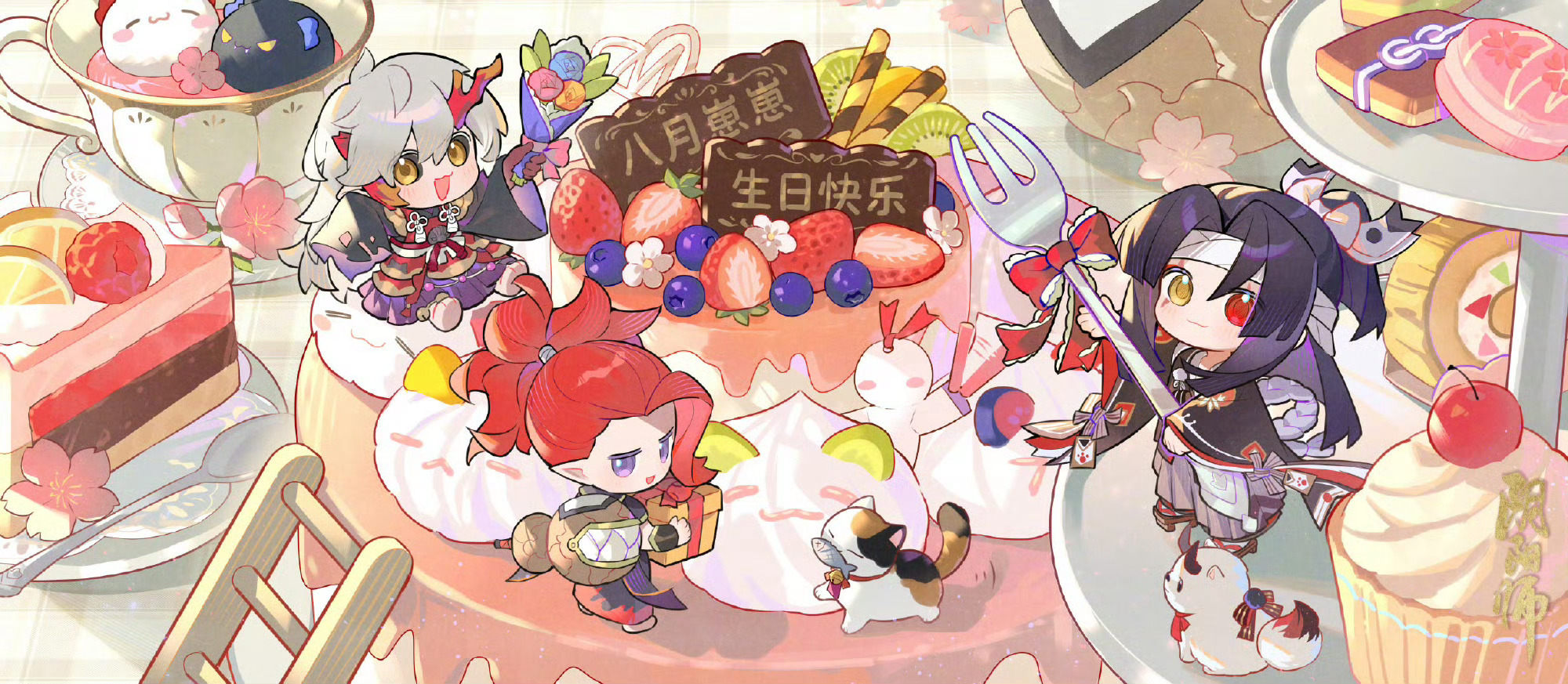 丧彪看了都直呼可爱的阴阳师QQ人插画6p ​​​