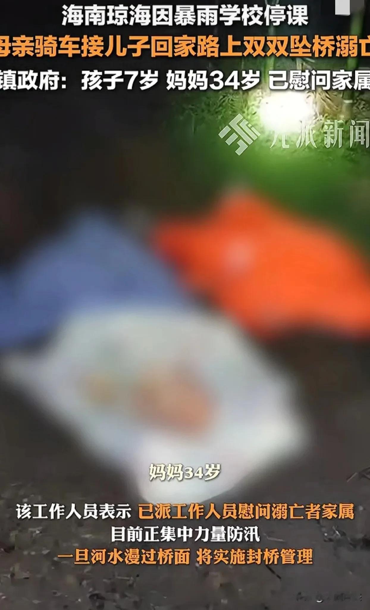太可怜了，34岁妈妈接放学7岁儿子回家。不幸双双死亡
10月28日，海南省琼海市