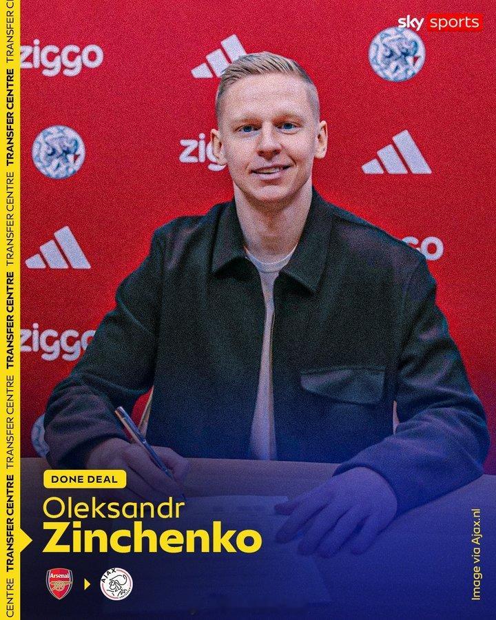 阿森纳宣布津琴科终止了在诺丁汉森林的租借后，直接转会加盟了阿贾克斯。据说转会费是