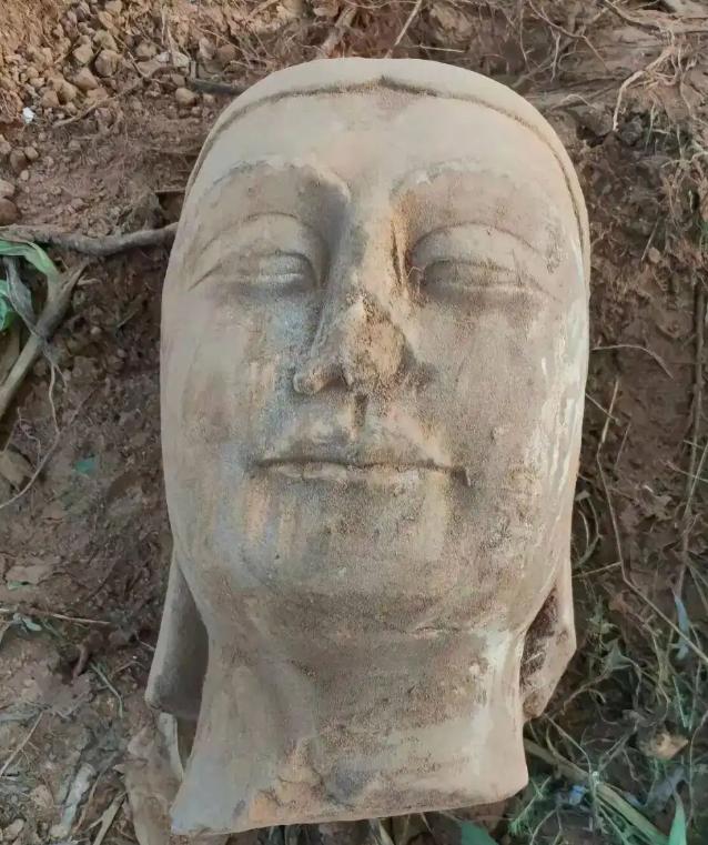 山西村民在养猪场旁挖出1400年前的佛首，竟与汾阳市博物馆馆藏佛身出自同村且严丝