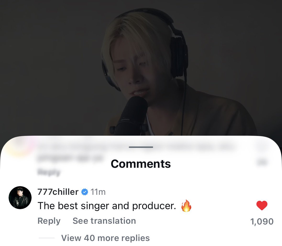制作人777chiller评论EVAN：最好的歌手和制作人🔥 