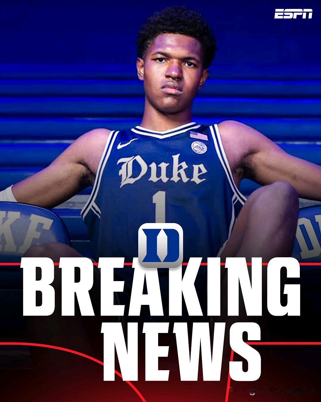 五星大前锋Cameron Williams宣布承诺NCAA男篮 杜克大学，来自亚