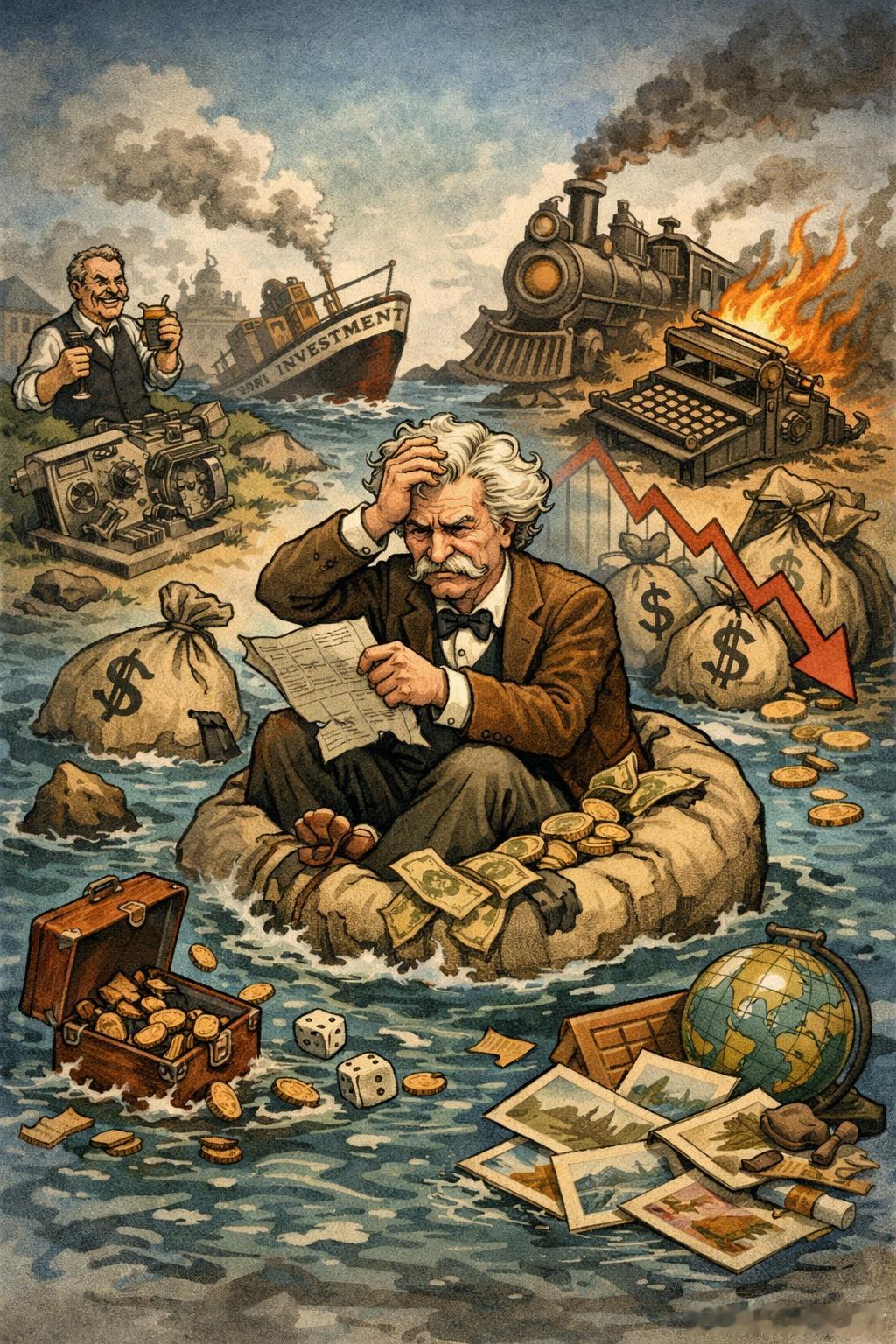 老牛的子夜沉思 大文豪也躲不过股市的“瘾”：马克·吐温屡战屡败，留给投资者的三堂