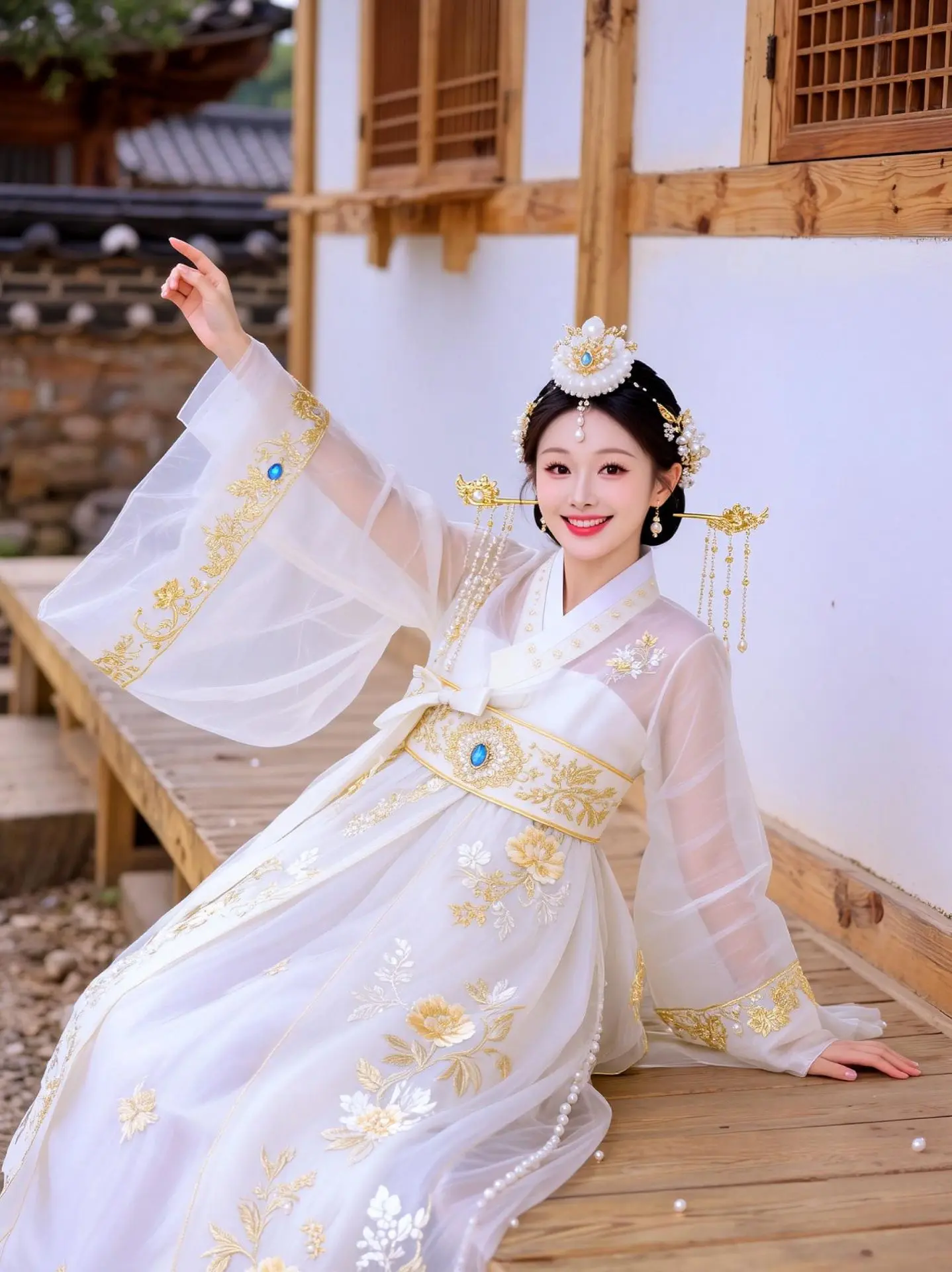 AI韩风美颜写真 ai创作 韩服里的自己 延吉古装写真 韩服写真