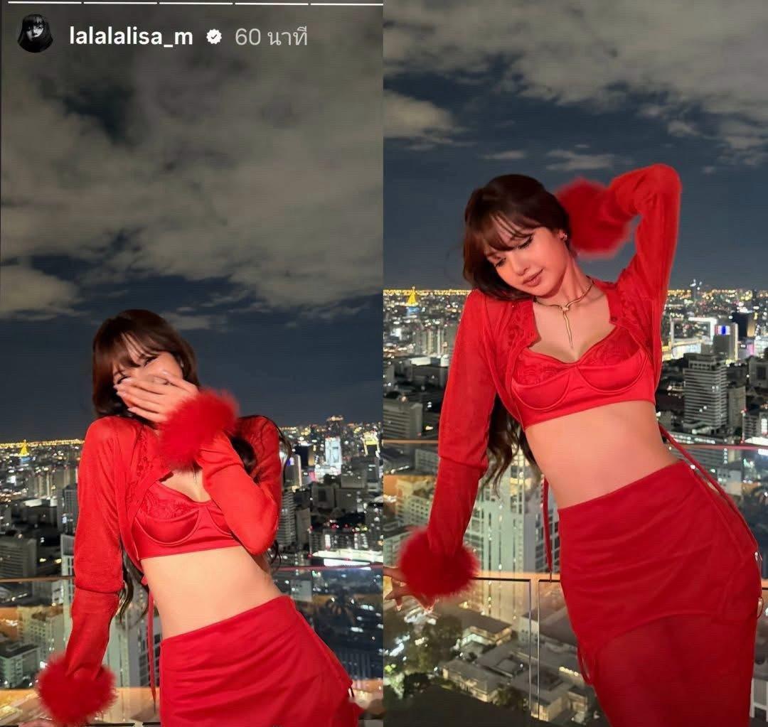 Lisa更新IG红裙真是明艳照人❤️🔥 