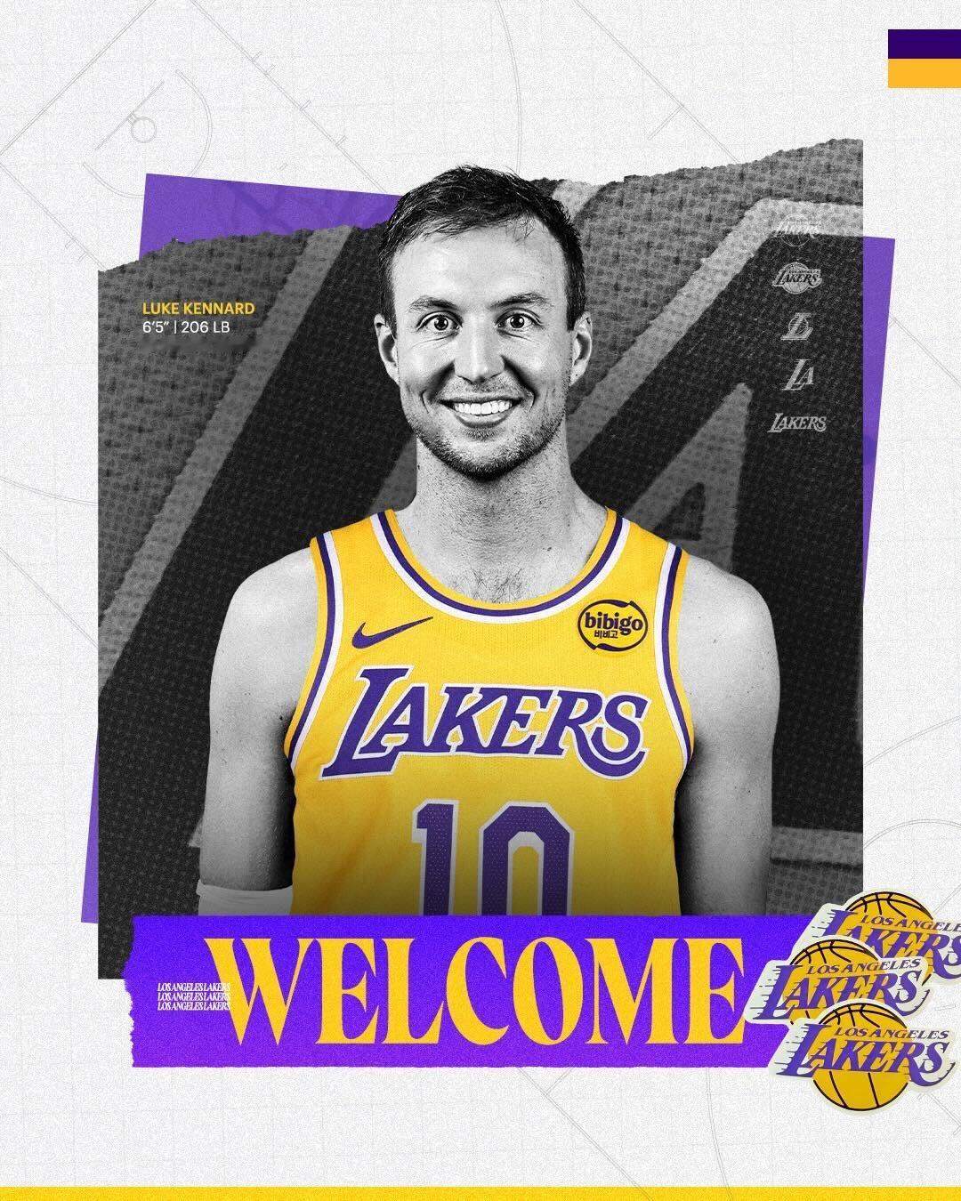 欢迎肯纳德！在湖人要好好进三分噢湖人老鹰交易文森特被交易到老鹰76人vs湖人湖人