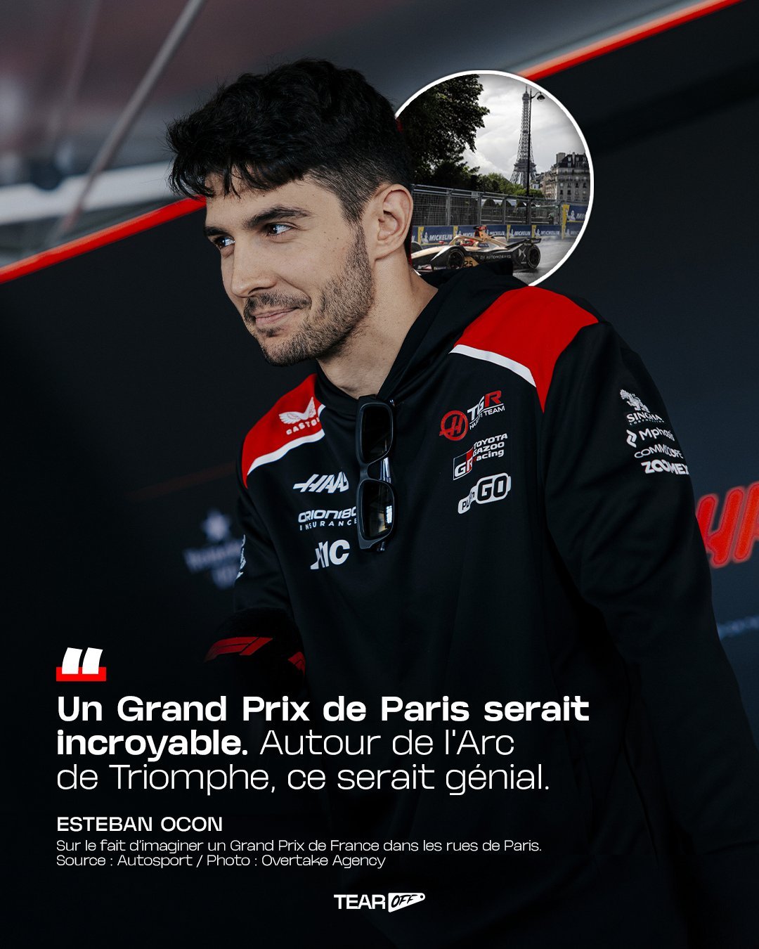 F1 奥康希望F1可以举办巴黎街道赛，并此前FE已经实现了。 