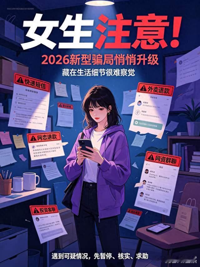 女生注意！2026新型骗局悄悄升级，藏在生活细节很难察觉