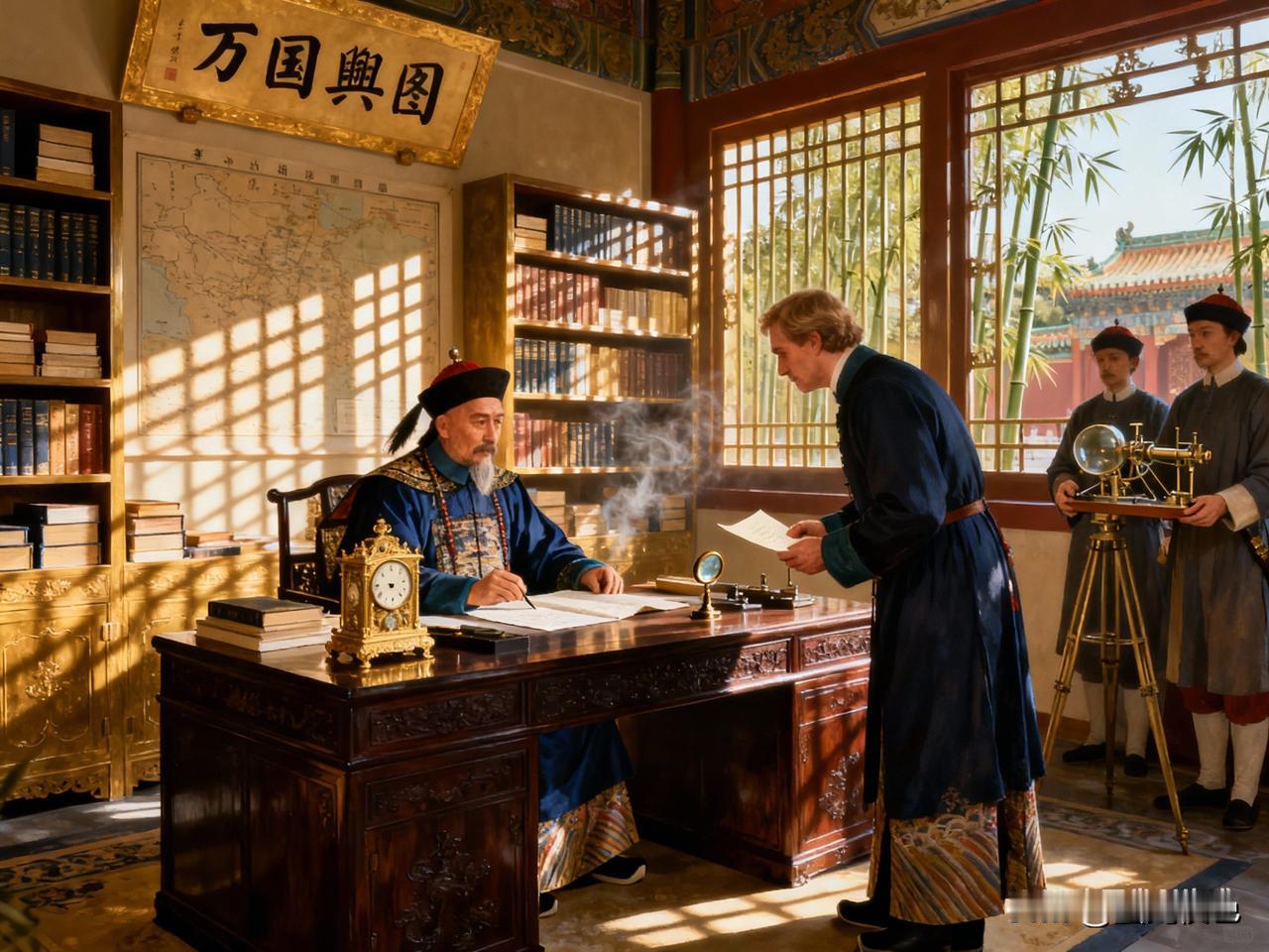 当英国驻清朝大使馆的官员向乾隆提出太监阉割制度太残忍了应该废除的想法时，第一个出