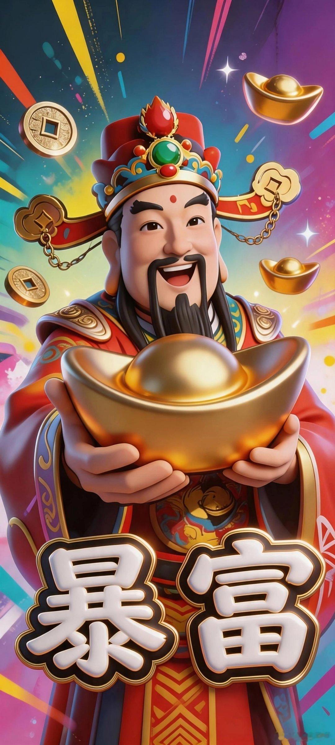 财旺福来富贵万年顺风顺水顺财神壁纸～ 转•接～暴富！💰💰 