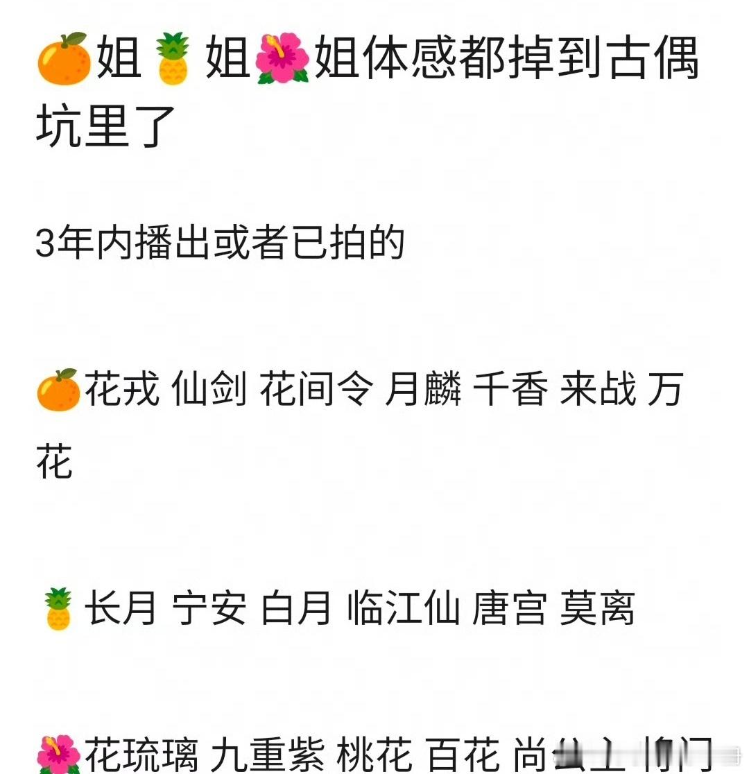 网友热议：鞠婧祎、白鹿、孟子义是不是都掉到古偶坑里，近三年播出或已拍都是古偶，你