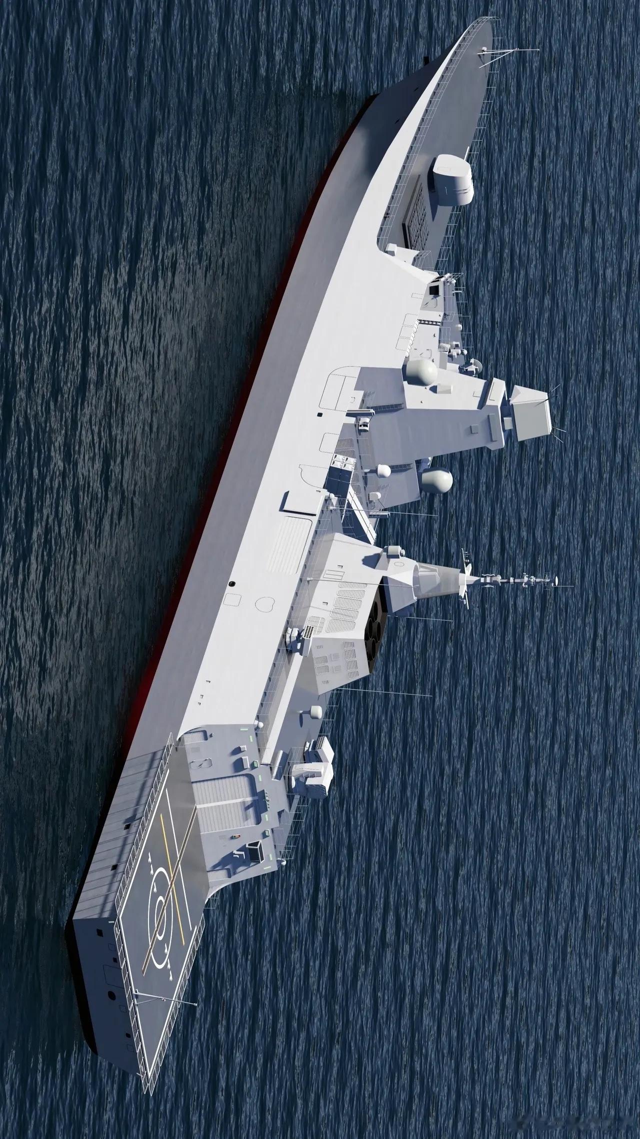 054B护卫舰非常漂亮，它拥有055的船首造型，后部船身基本就是054拉长版，双